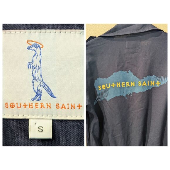 Southern Saint Blue Collar adjustable arm length romper  Sz S - Picture 7 of 9